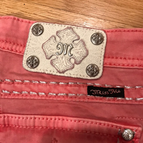 Miss me jeans in pink coral Capri size 30 - Picture 6 of 8